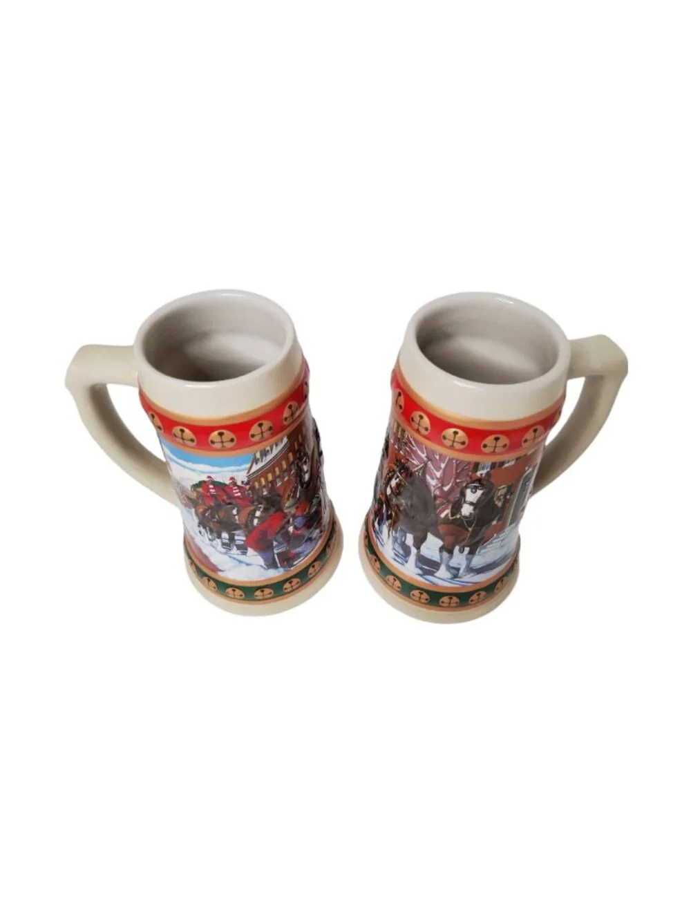 2-Vintage 1993 Budweiser Holiday Stein Collection "Hometown" Holiday Ceramic Bee - Picture 8 of 10